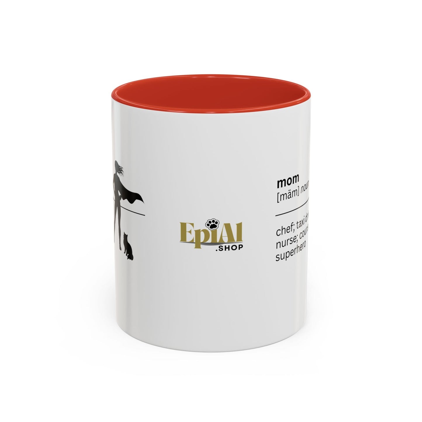 Mom Superhero Accent Coffee Mug - Perfect Gift for Moms