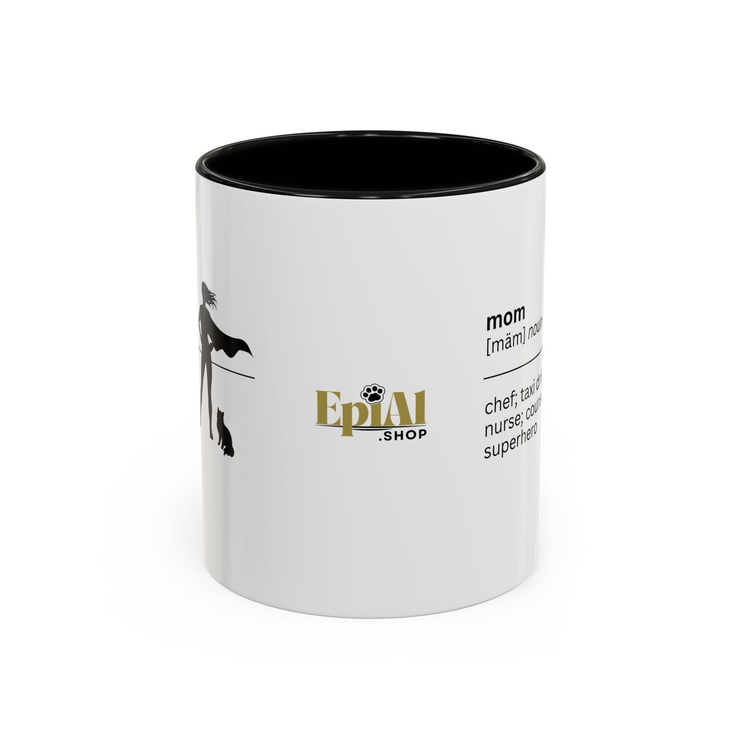 Mom Superhero Accent Coffee Mug - Perfect Gift for Moms