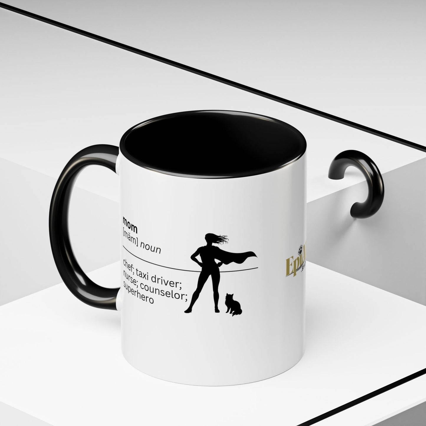 Mom Superhero Accent Coffee Mug - Perfect Gift for Moms