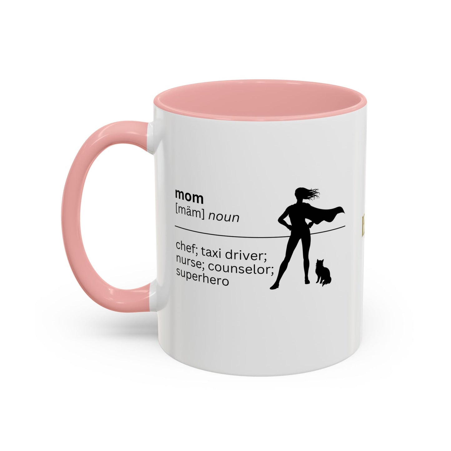 Mom Superhero Accent Coffee Mug - Perfect Gift for Moms