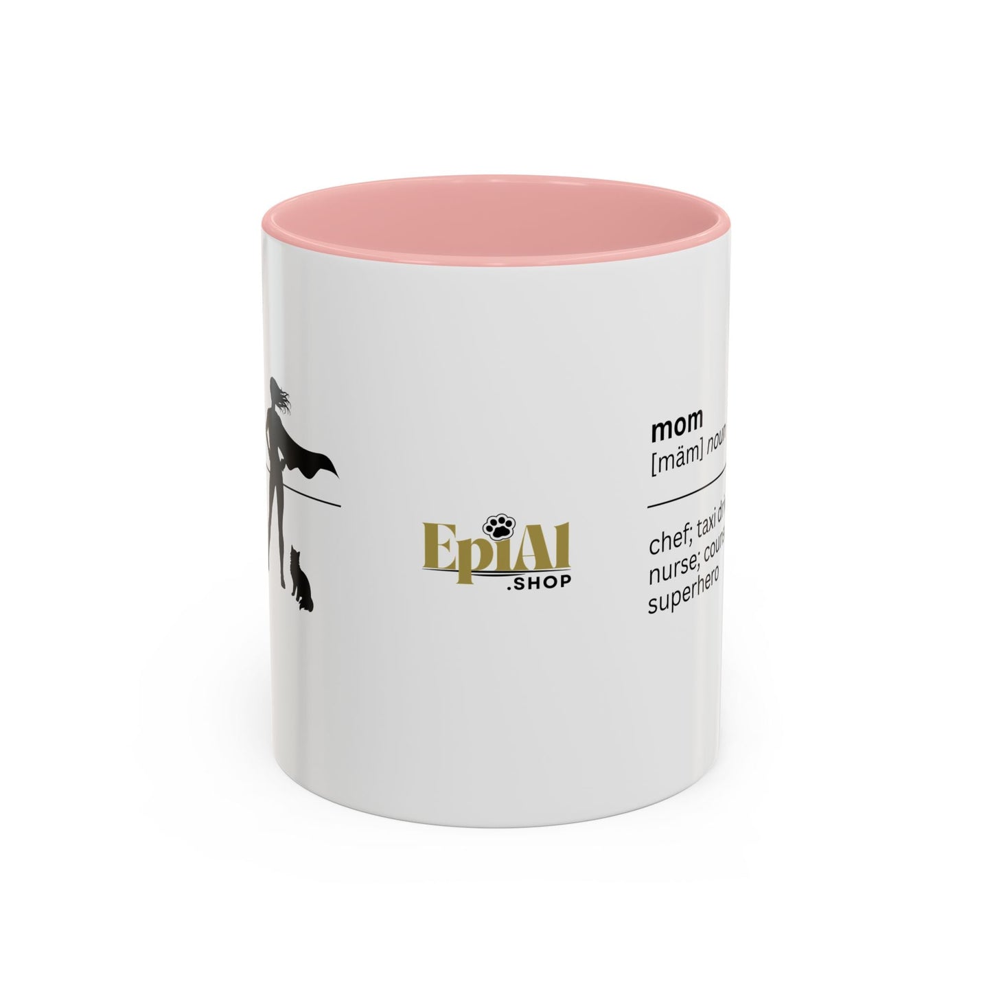 Mom Superhero Accent Coffee Mug - Perfect Gift for Moms