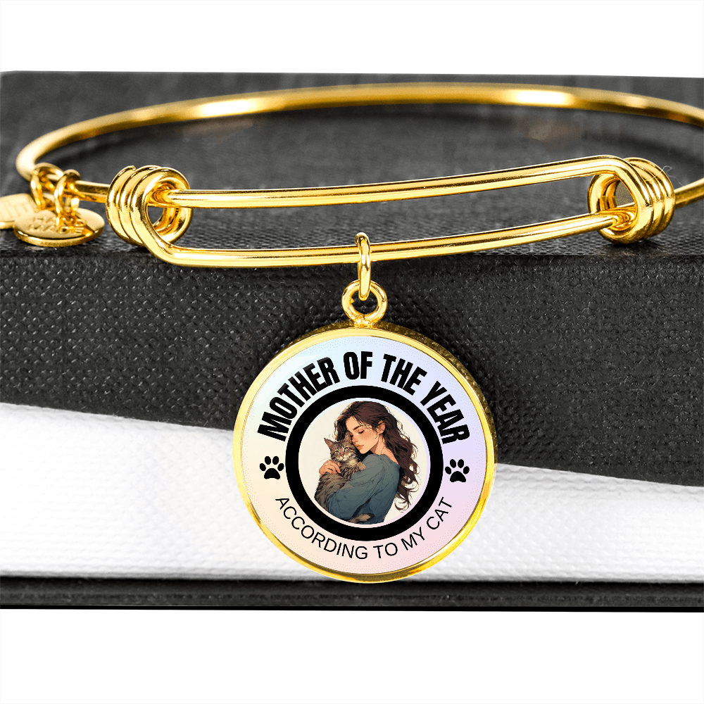 Mother of the Year Cat-Themed Bracelet