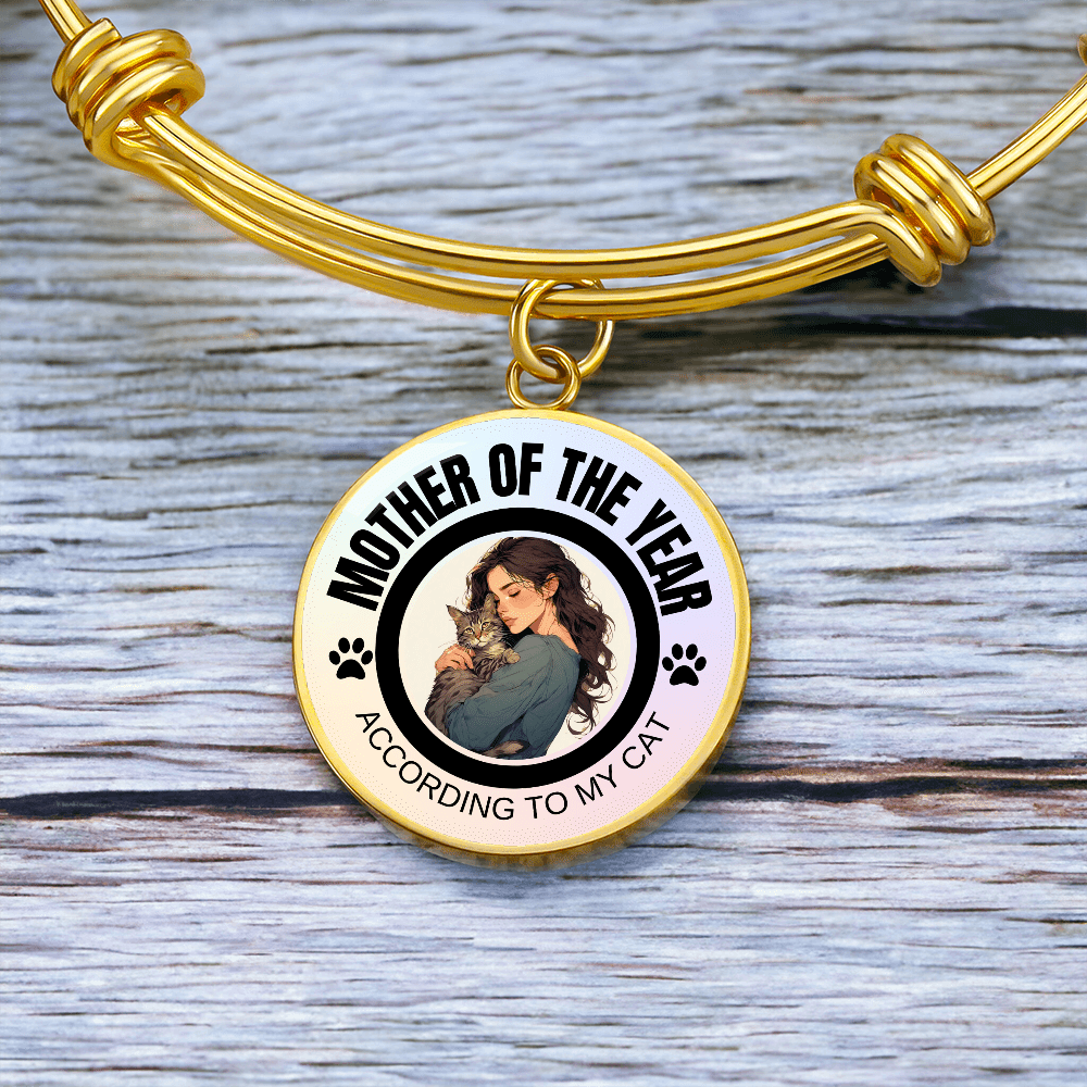 Mother of the Year Cat-Themed Bracelet