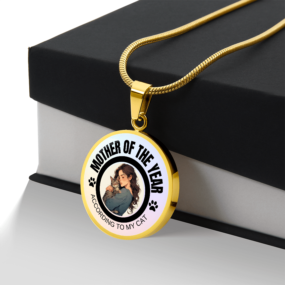 Mother of the Year Cat-Themed Necklace for Cat Lovers