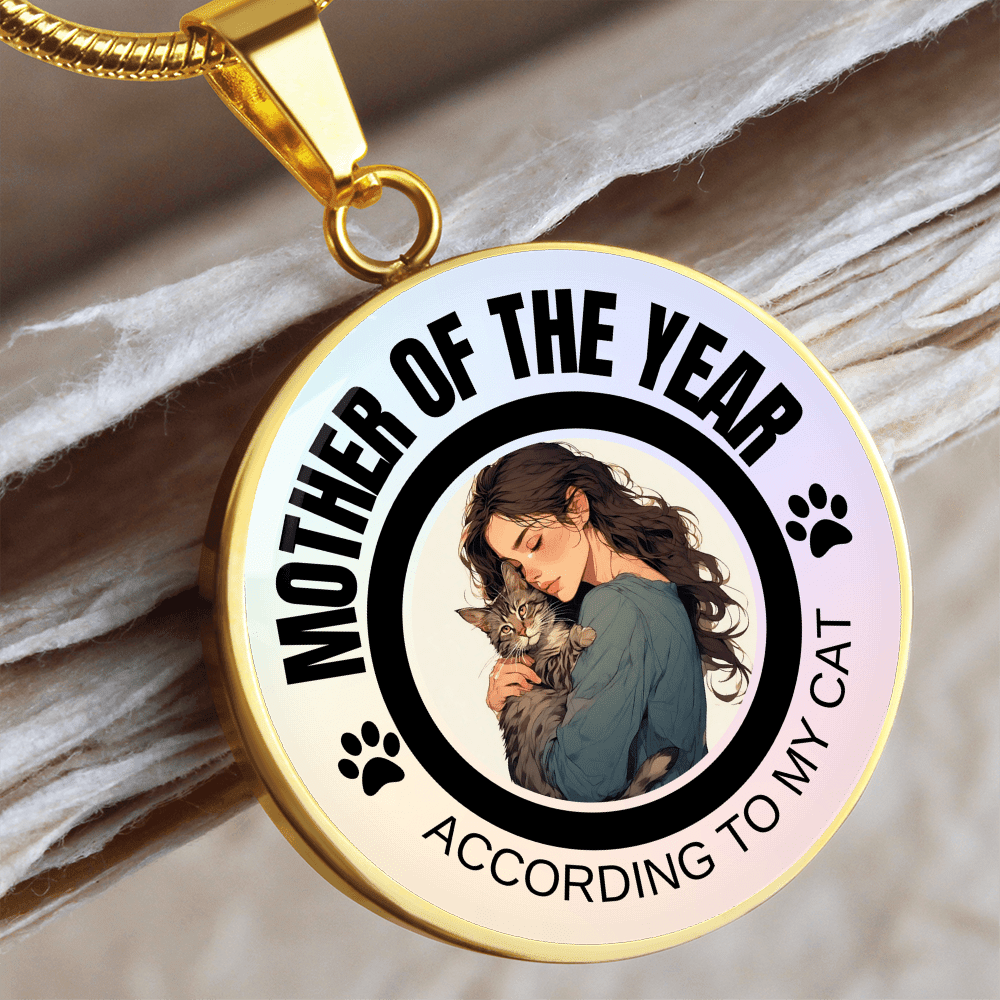 Mother of the Year Cat-Themed Necklace for Cat Lovers