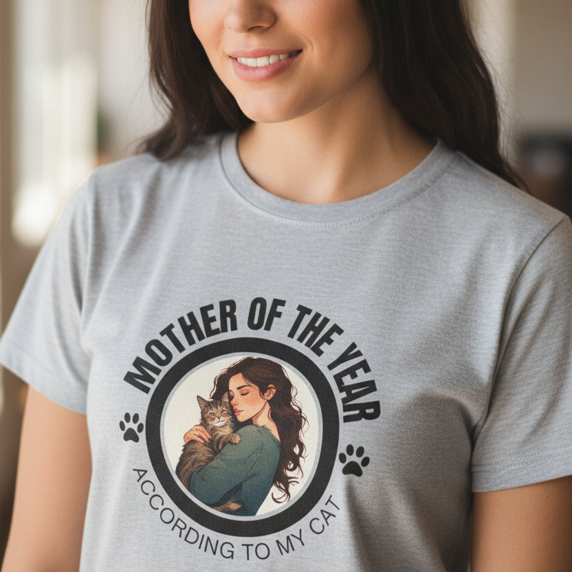 Mother of the Year Cat-Themed Tee