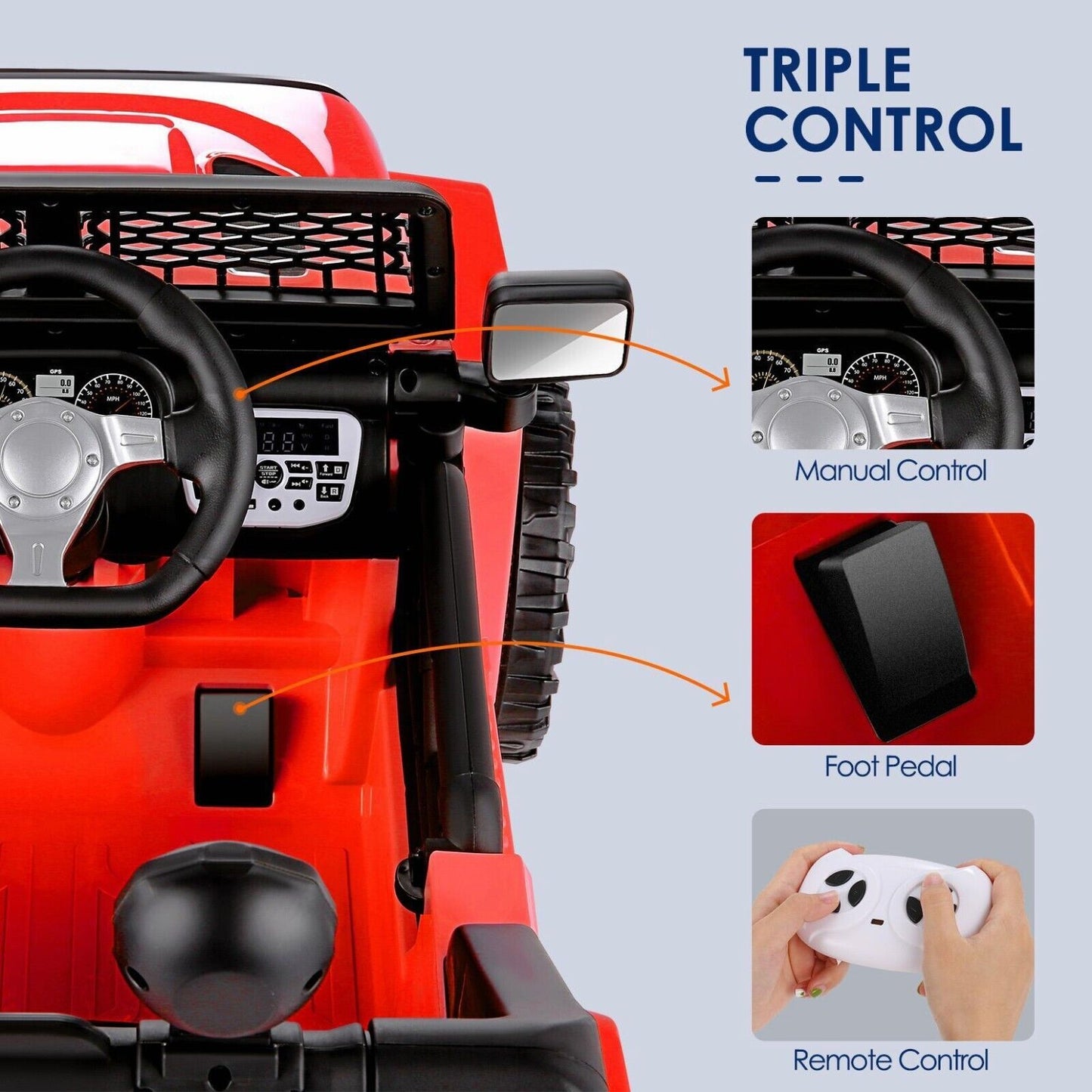 12V/24V Battery-Powered Jeep with High-Power Wheels and Music for Endless Fun!
