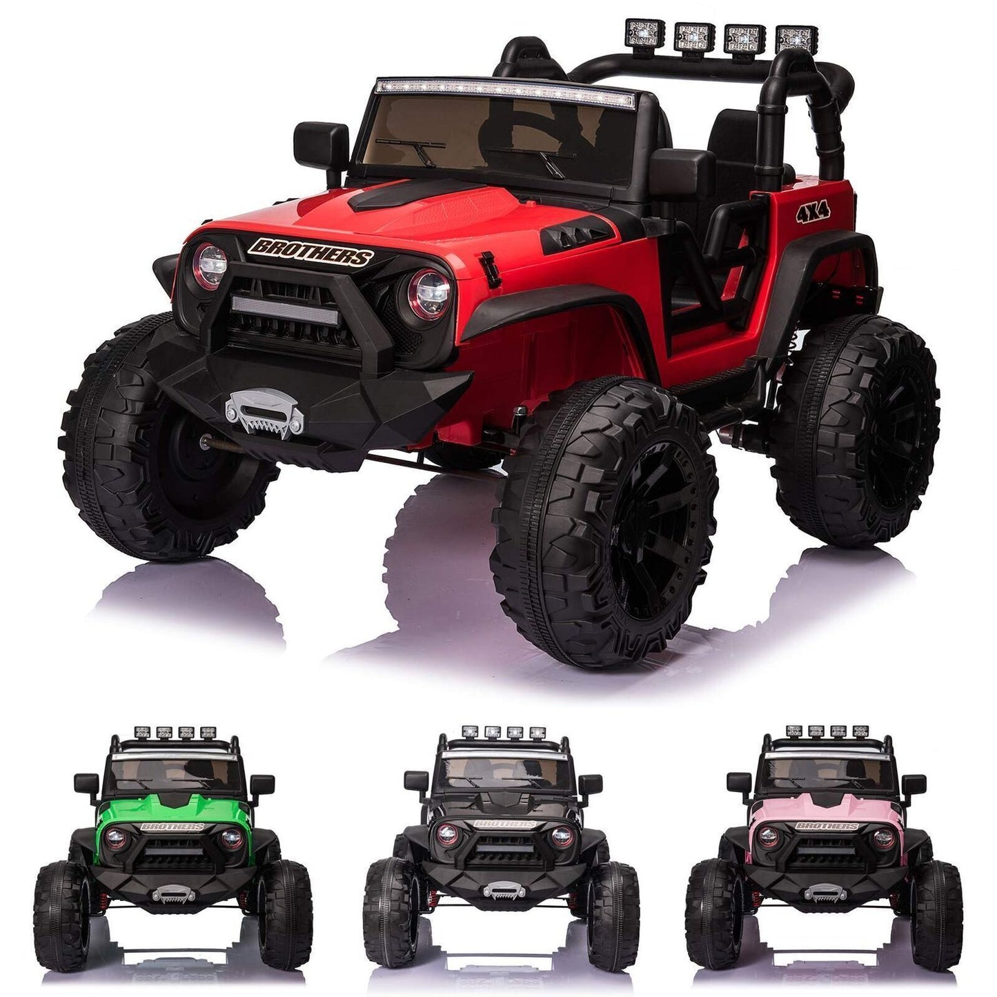 12V/24V Battery-Powered Jeep with High-Power Wheels and Music for Electric Kids Ride-On Fun