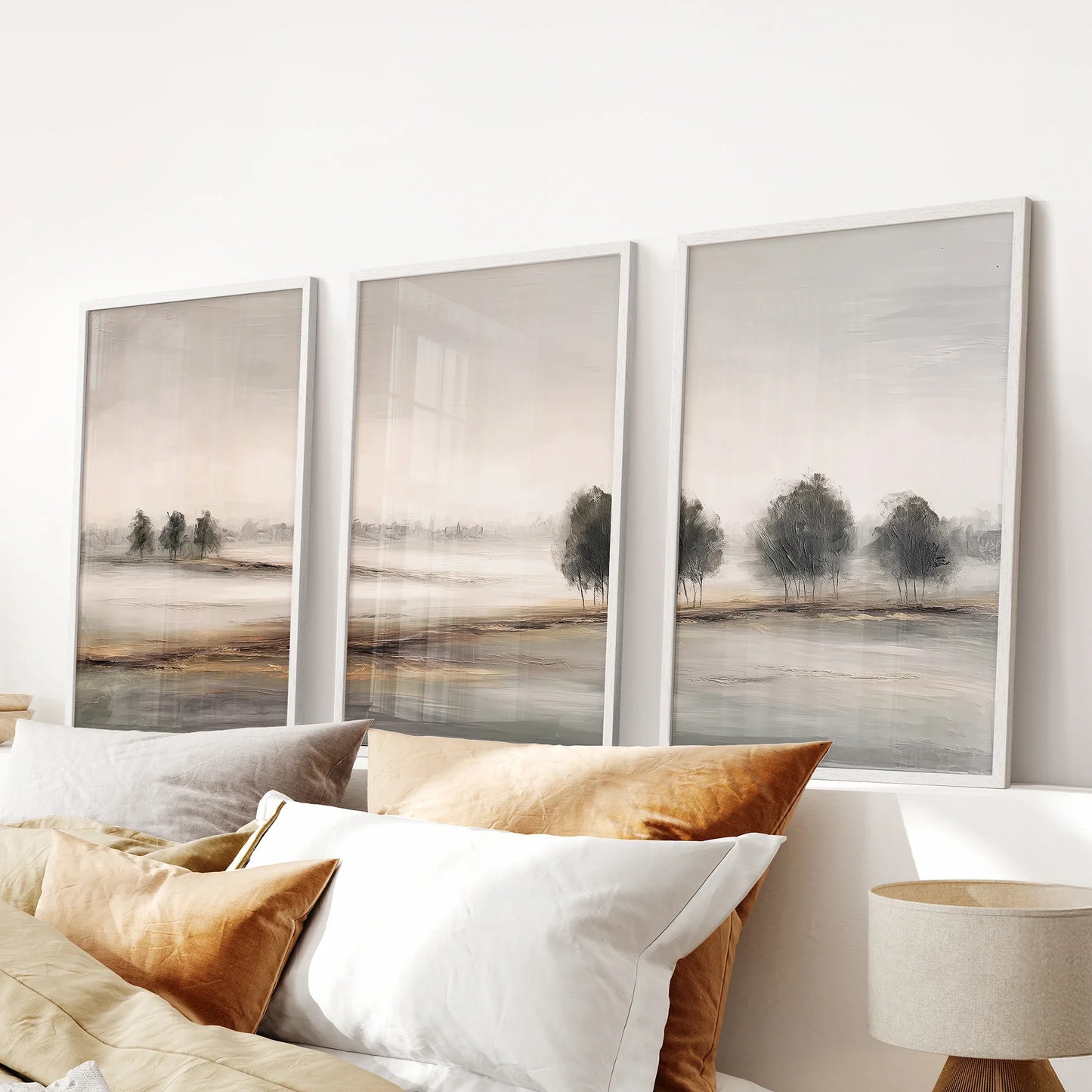 Scandinavian Autumn Landscape. Wall Art Set of 3 Prints