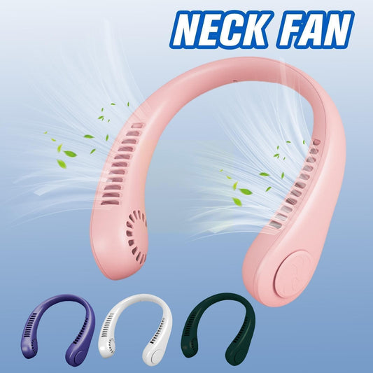 New Mini Neck Fan Portable Bladeless Hanging Neck 1200mAh Rechargeable Air Cooler 3 Speed Mini Summer Sports Fans Portable Smart Cooling Neckband Fan Super Quiet Working
