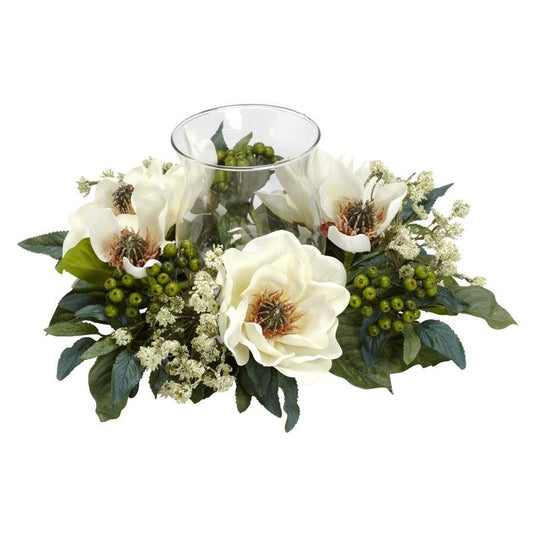 Magnolia Candelabrum Silk Flower Arrangement