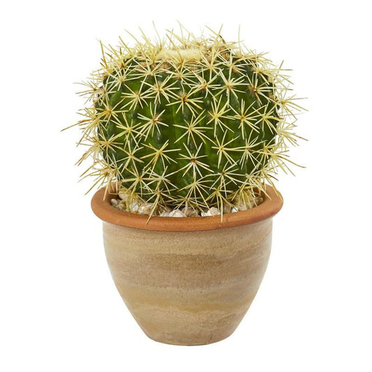 10" Cactus Artificial Plant in Decorative Ceramic Planter