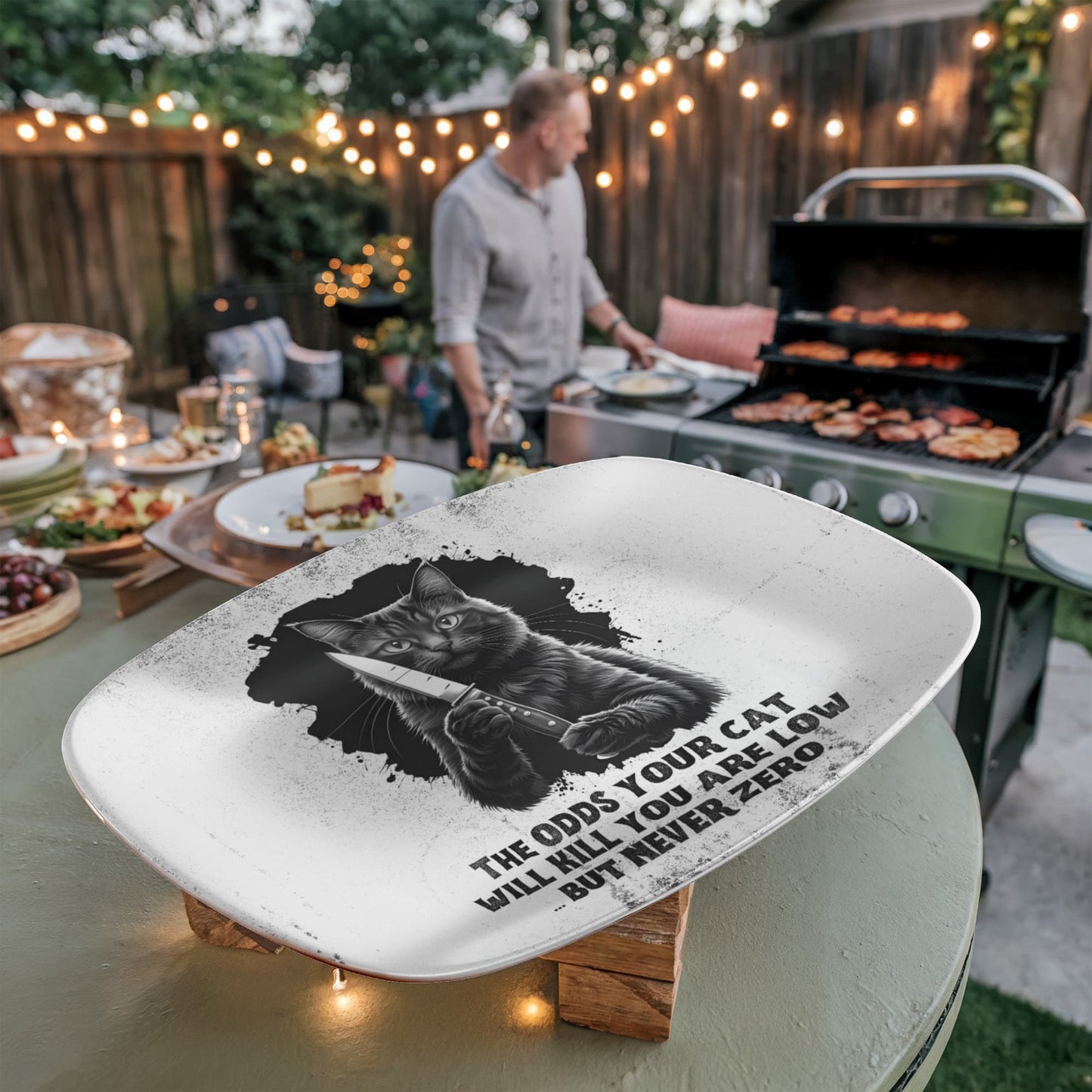 Odds Your Cat Will Kill Platter - Unique Cat Lovers' Gift and Home Decor