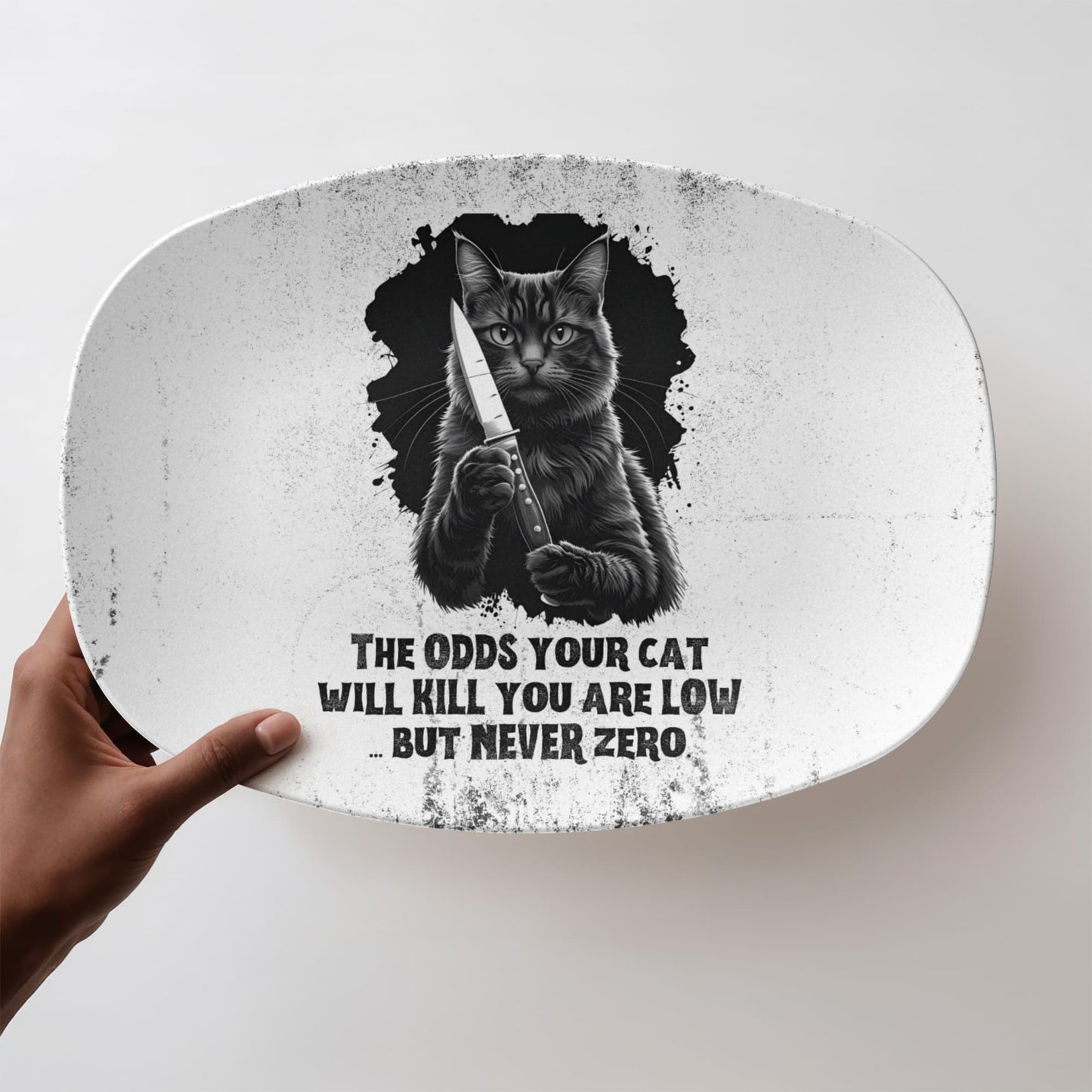 Odds Your Cat Will Kill Platter - Unique Cat Lovers' Gift and Home Decor