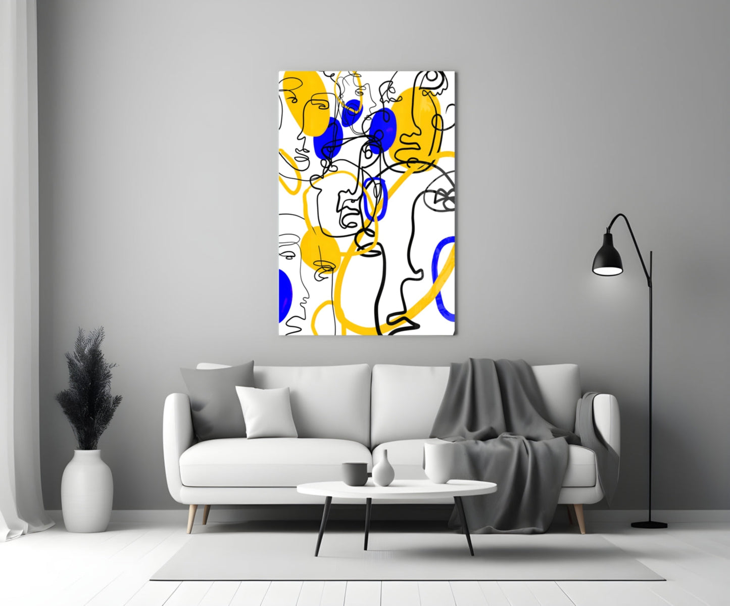 Abstract Faces Glass Wall Art