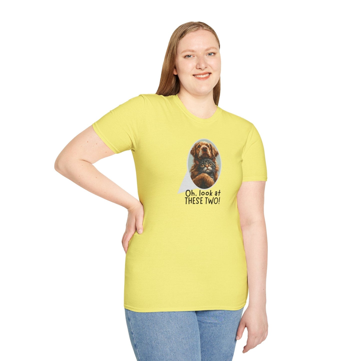 Oh Look at These Two T-Shirt - Unisex Softstyle Tee for Trendy Comfort