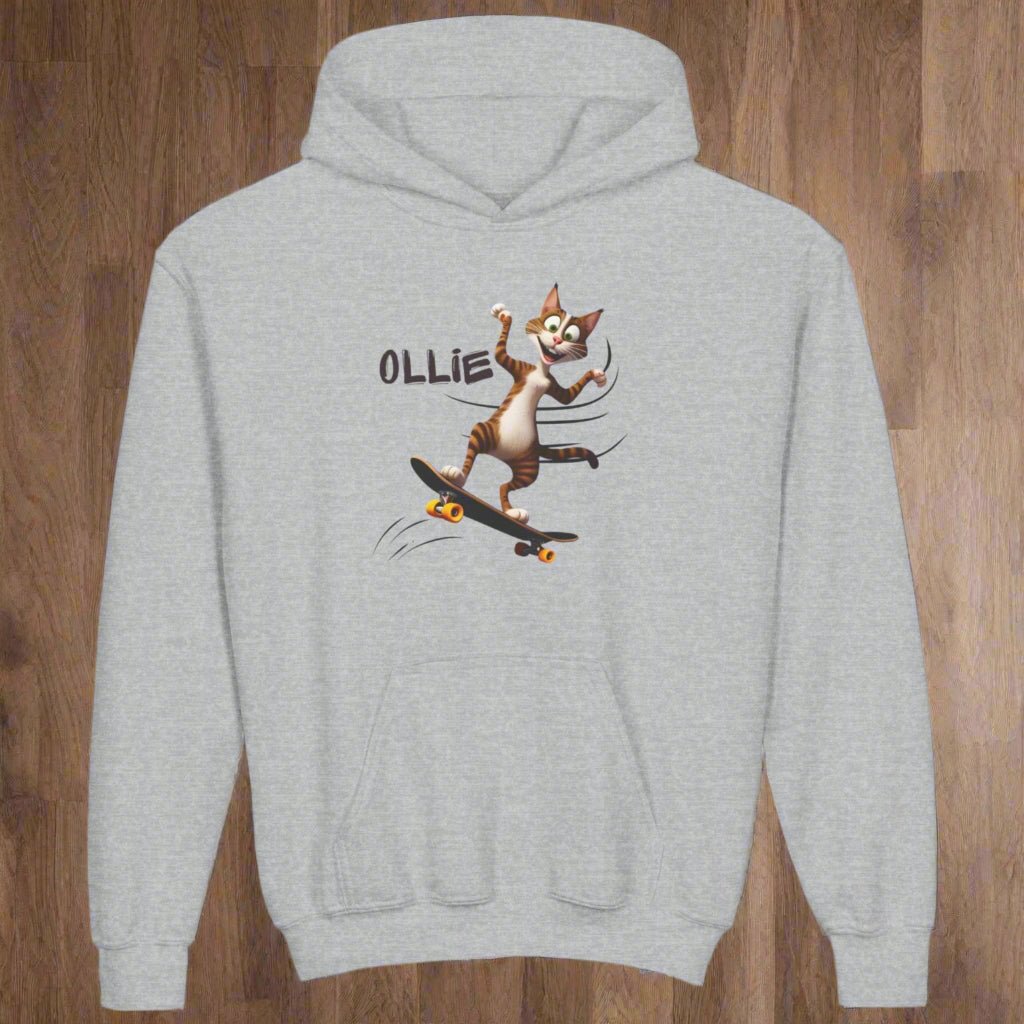 Ollie Cat Youth Hoodie - Cool & Fun Sweatshirt for Kids