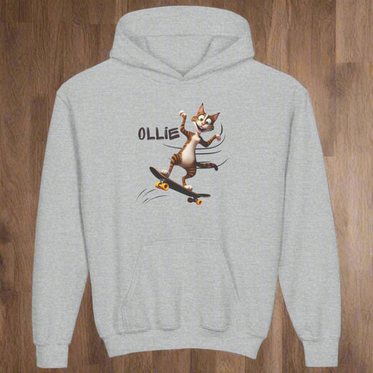 Ollie Cat Youth Hoodie - Cool & Fun Sweatshirt for Kids