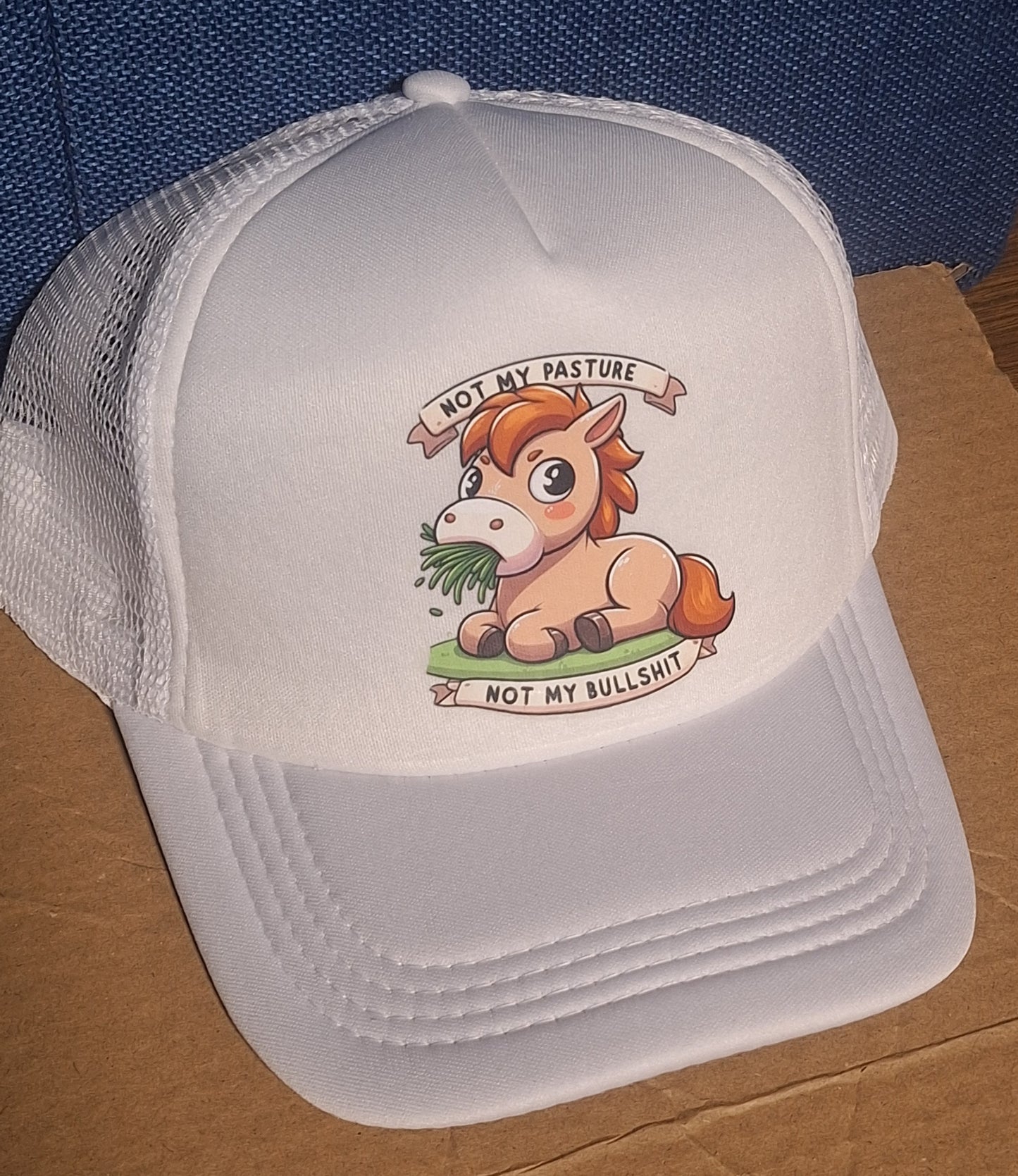 Adjustable Trucker Baseball Hat Cap Not My Pasture Not My Bullshit Horse