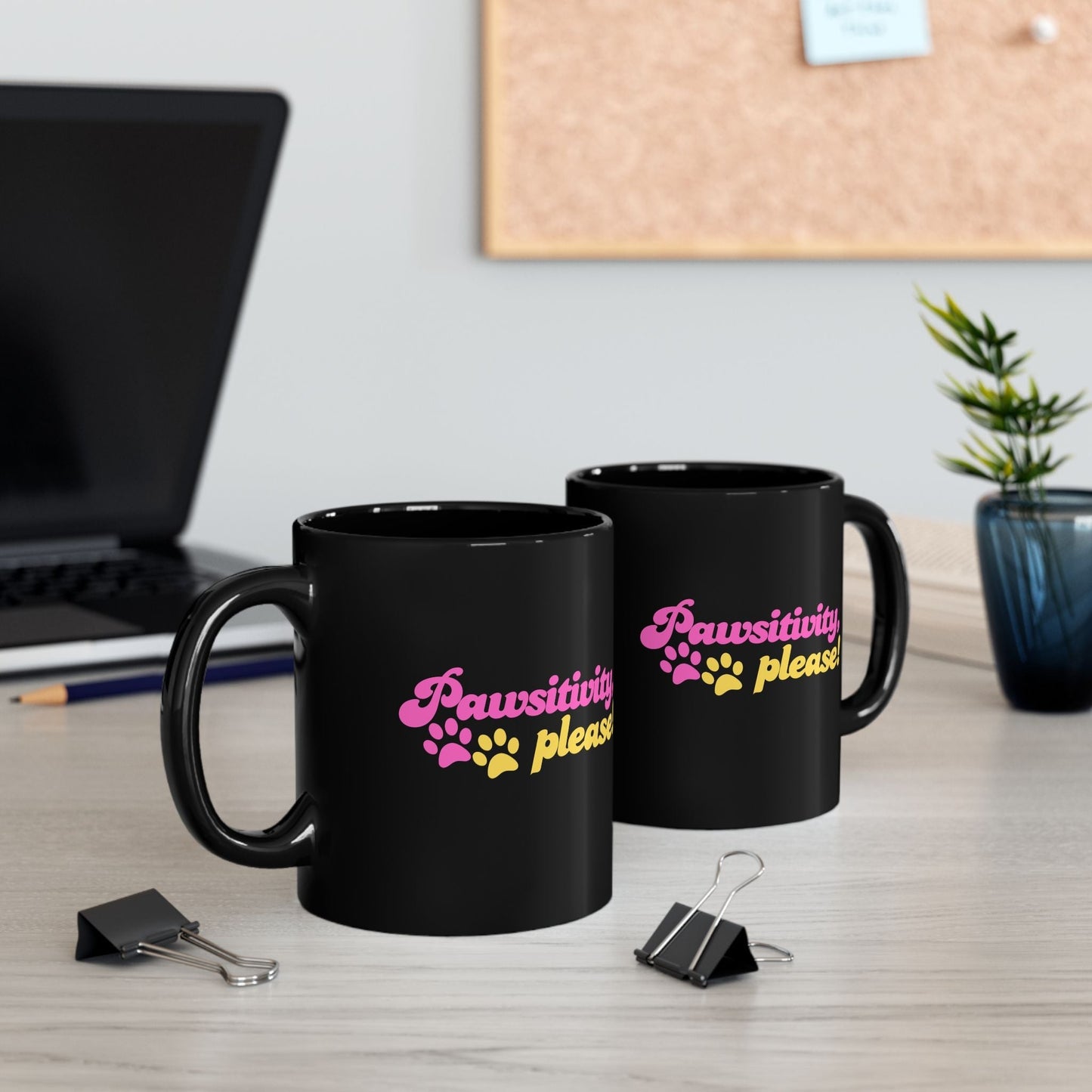 Pawsitivity Mug | Black Coffee Cup