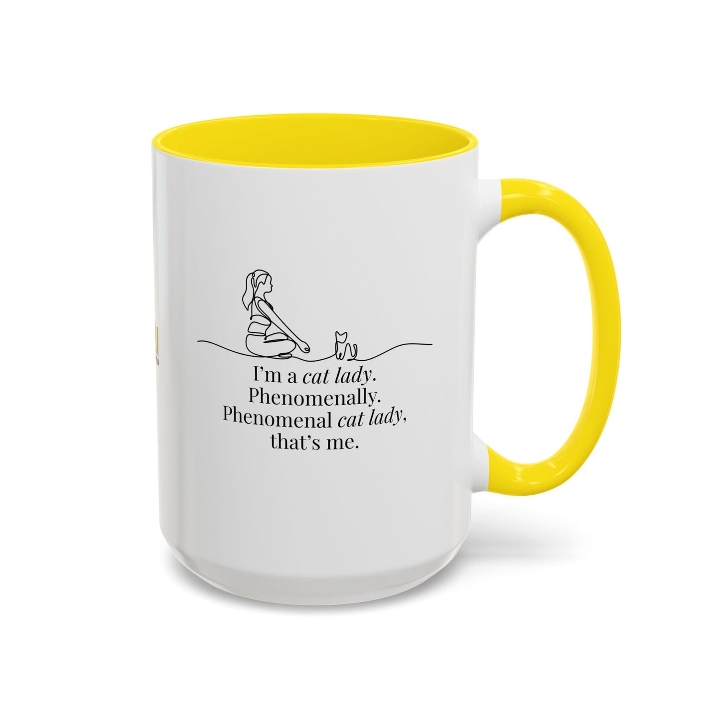 Phenomenal Cat Lady Accent Coffee Mug - Perfect for Cat Lovers