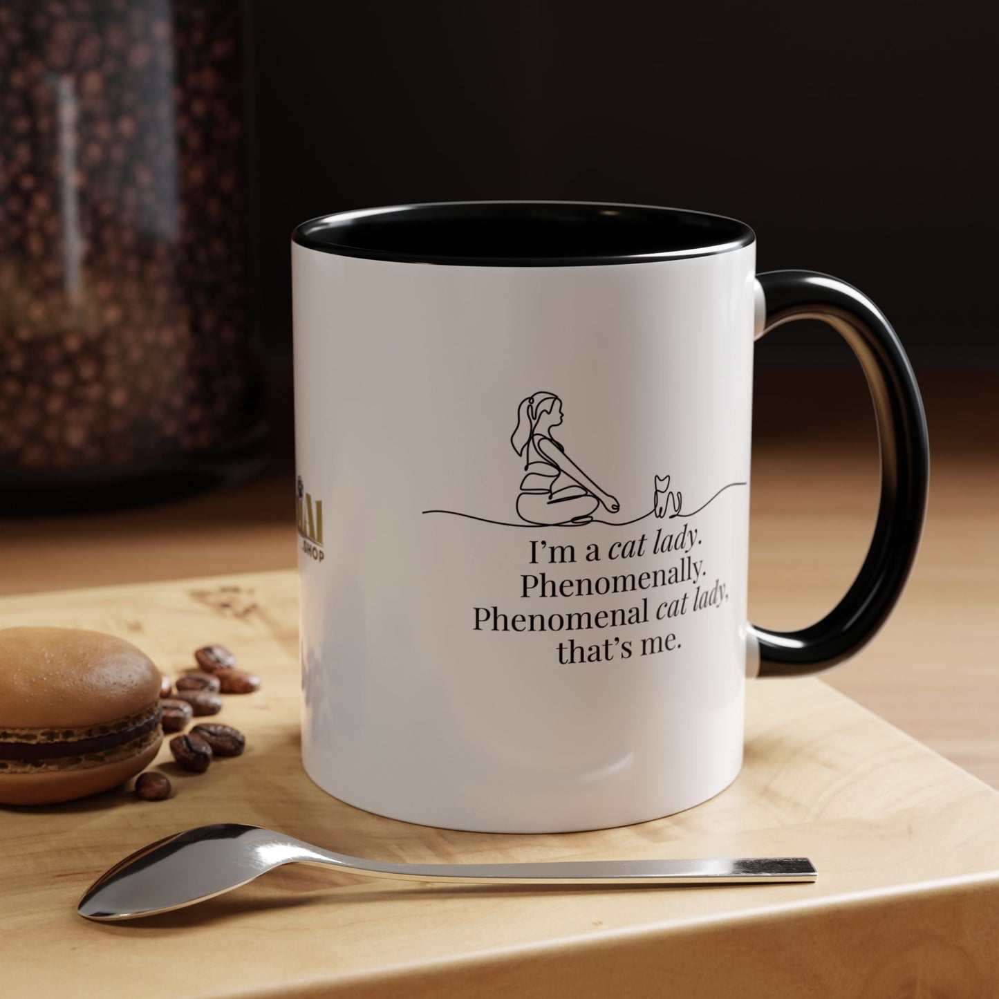 Phenomenal Cat Lady Accent Coffee Mug - Perfect for Cat Lovers