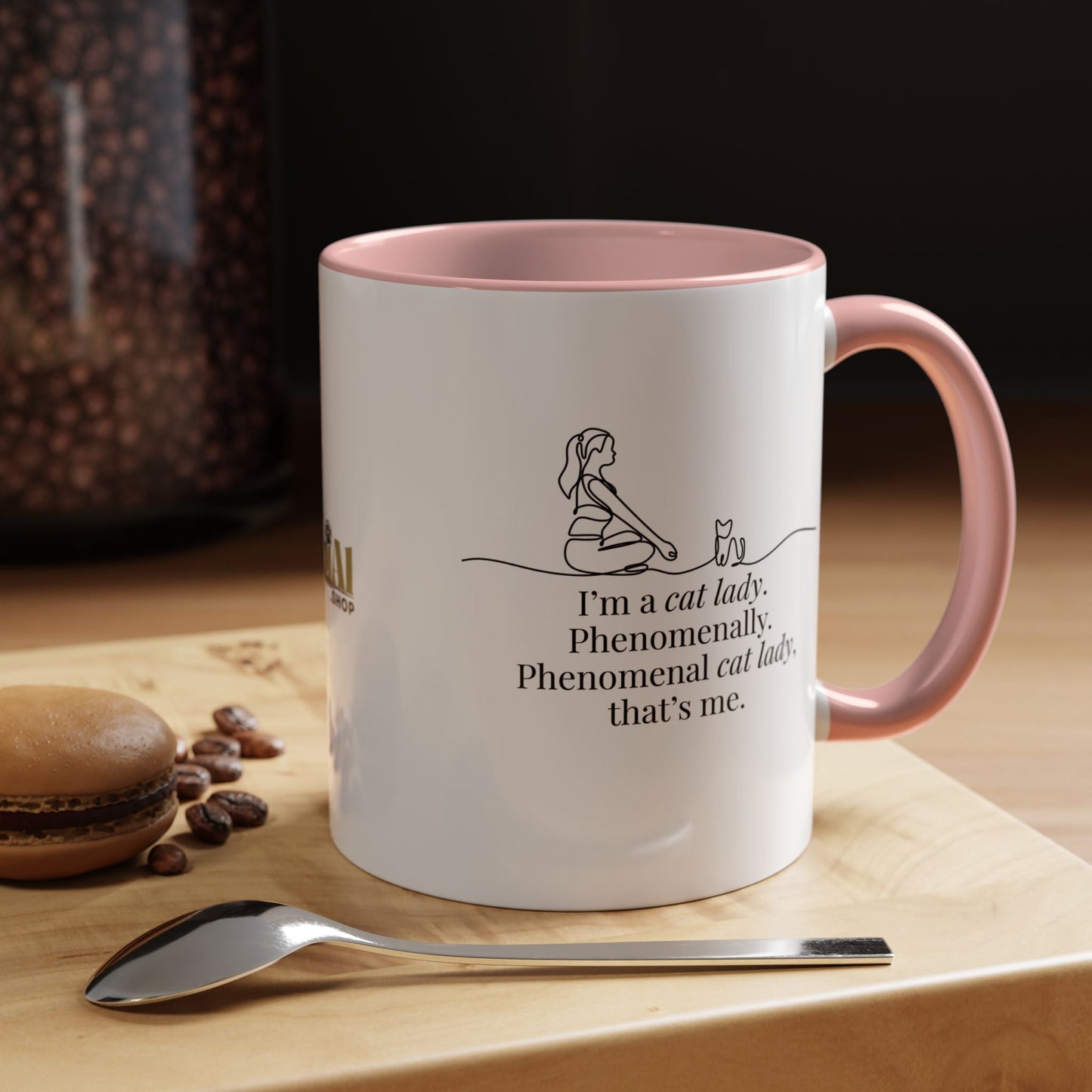 Phenomenal Cat Lady Accent Coffee Mug - Perfect for Cat Lovers