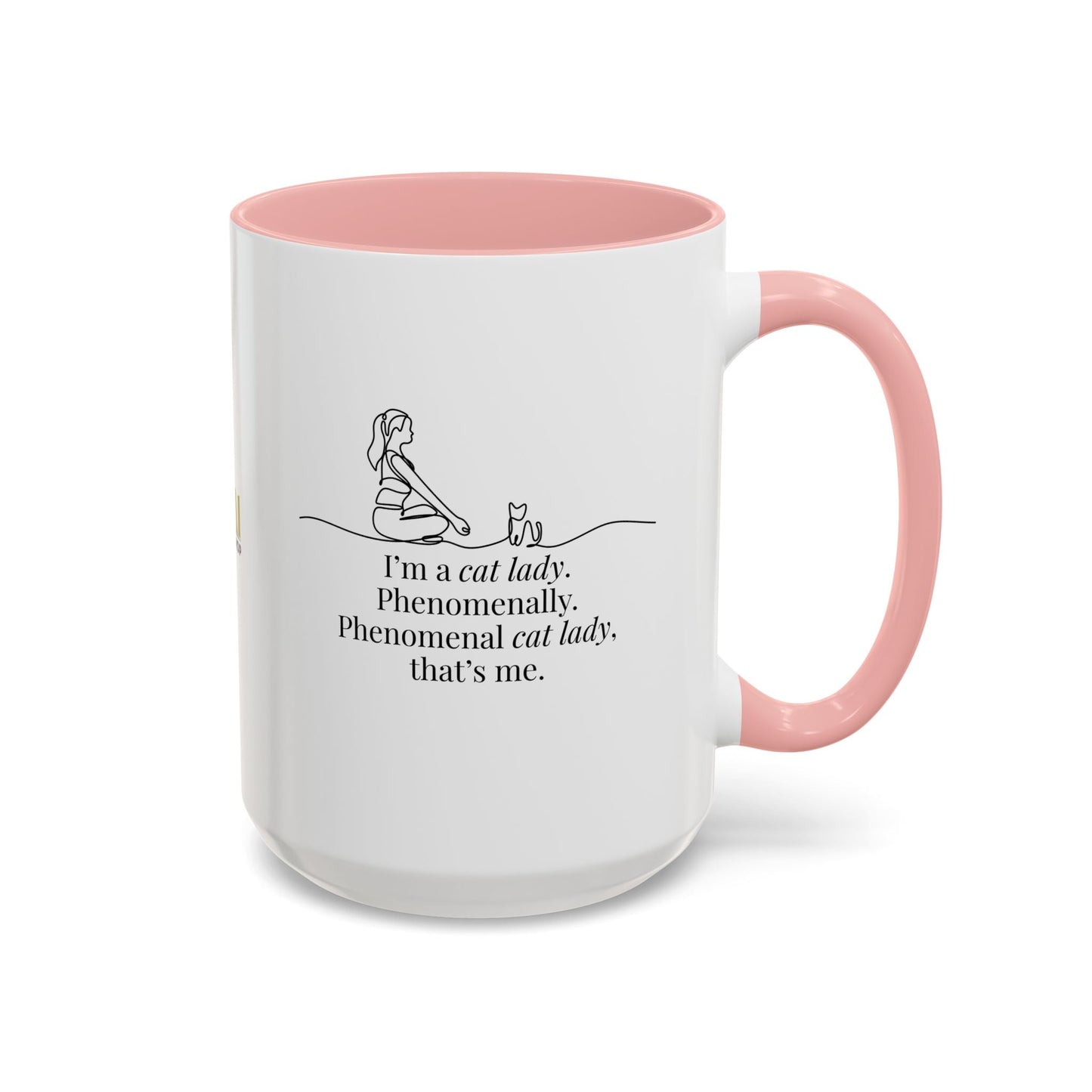 Phenomenal Cat Lady Accent Coffee Mug - Perfect for Cat Lovers