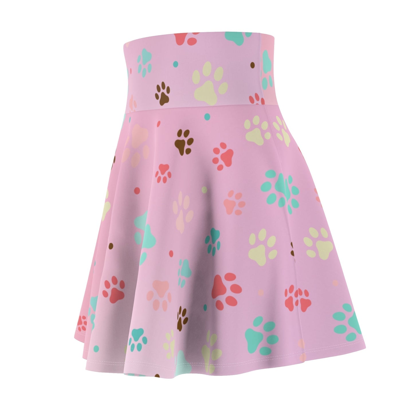 Pink Pet Paw Print Skater Skirt - Cute & Fun for Animal Lovers