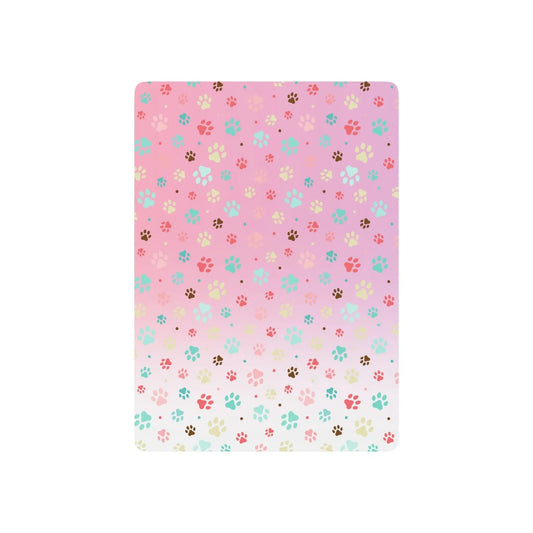 Poker Playing Cards with Pet Paw Print Design