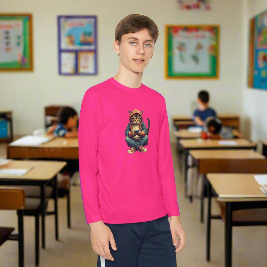 Cat Lover Youth Long-Sleeve Competitor Tee