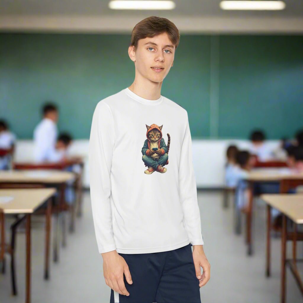 Cat Lover Youth Long-Sleeve Competitor Tee