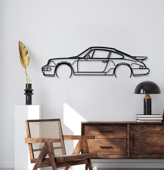 911 Turbo Model 964 Detailed Metal Car Wall Art - MT0873