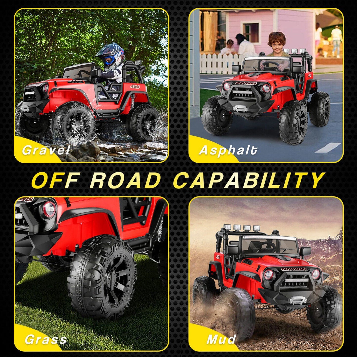 Premium 24V 2-Seater Kids Ride on Car Truck with Remote Control and LED Lights - 3 Speed Options