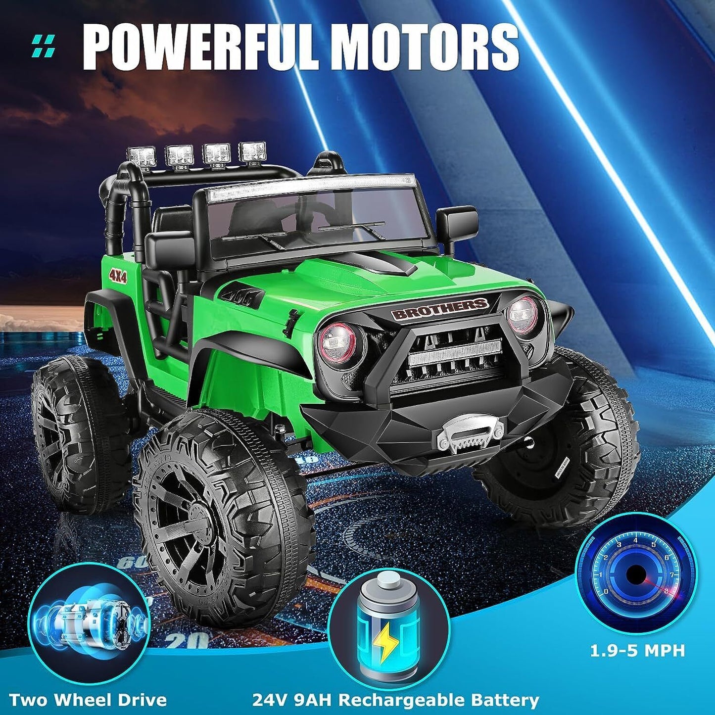Premium 24V9AH Battery Kids Electric Car with Remote Control and 2x200W Motors - 2 Seater Ride On Toy