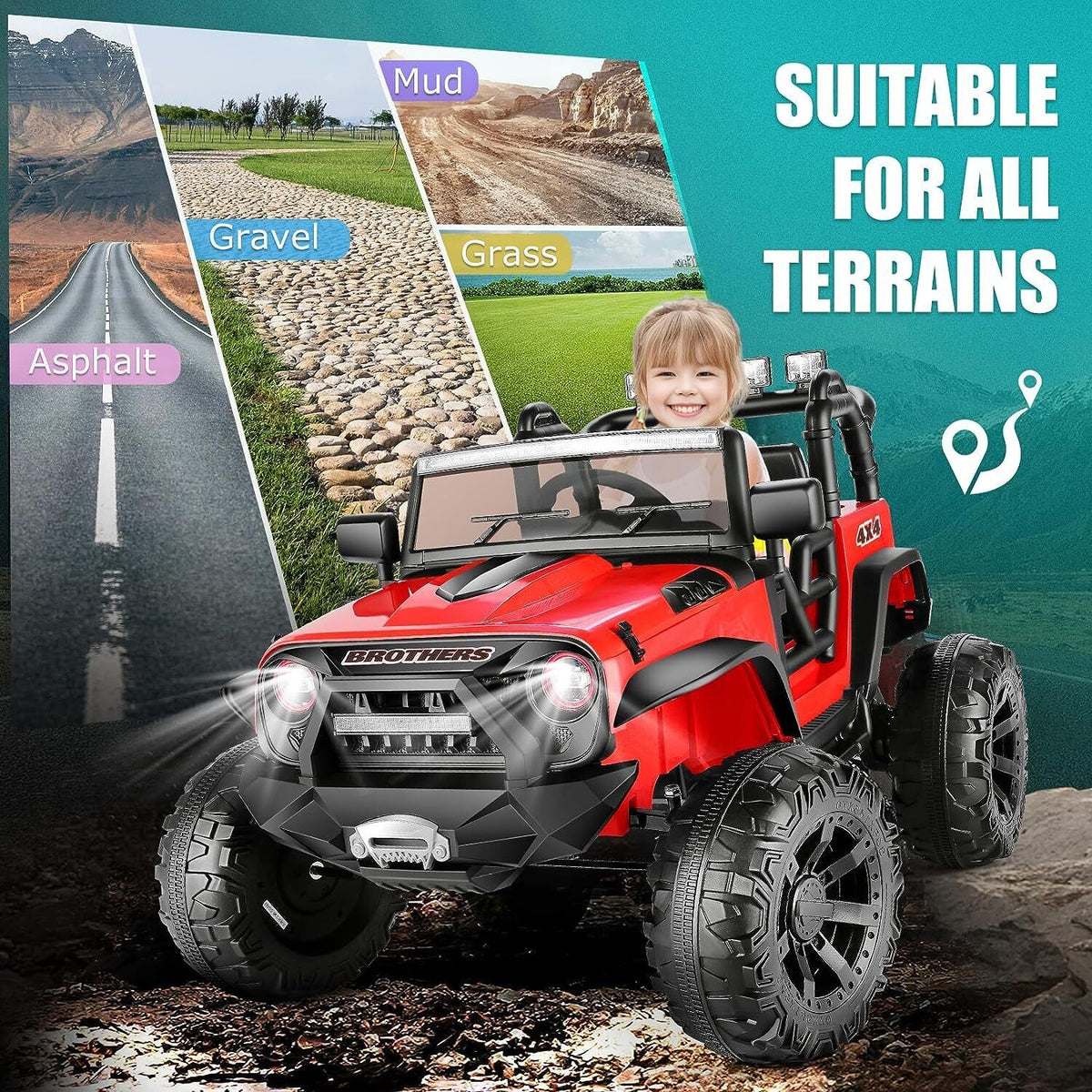 Electric 2-Seater Ride On Car for Kids with Remote Control - 24V 2x200W 2WD Toy Vehicle