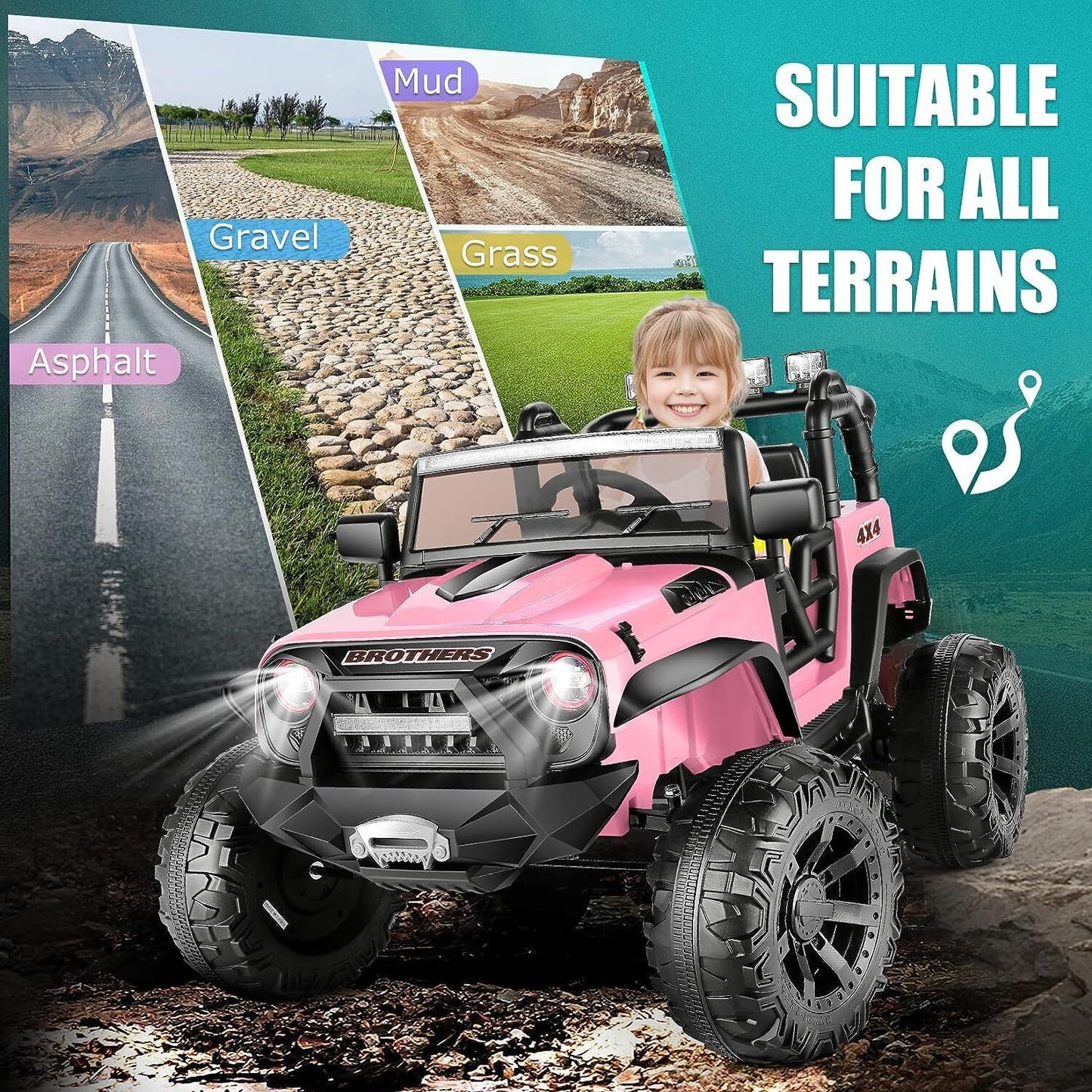 Electric 2-Seater Ride On Car for Kids with Remote Control - 24V 2x200W 2WD Toy Vehicle