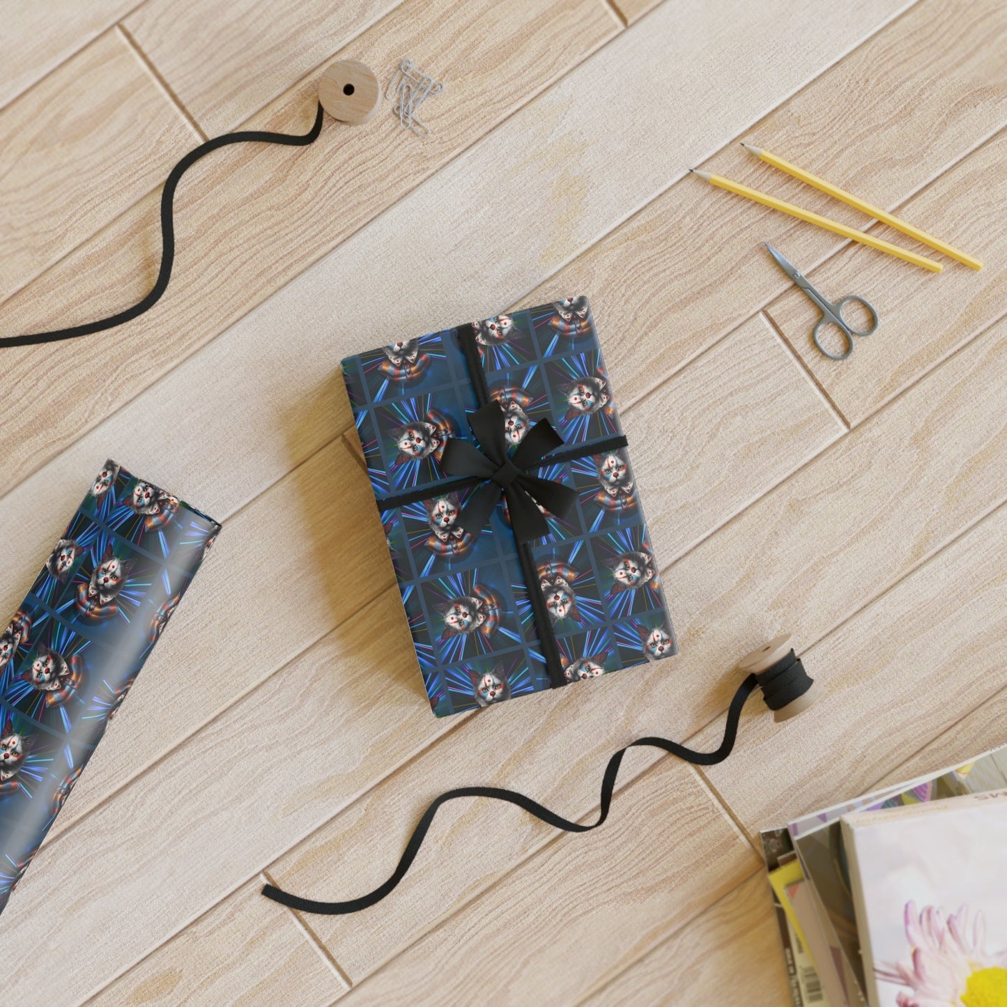 Premium Cat Clown Design Gift Wrapping Paper Roll