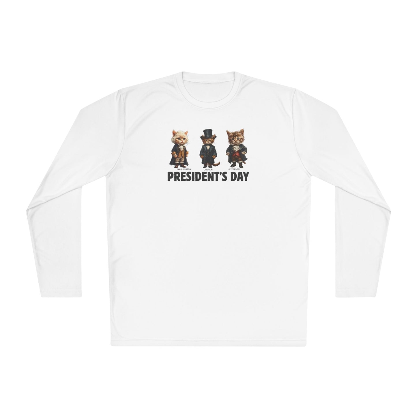 Presidents Day Kittens Long-Sleeve Tee for Unisex Comfort