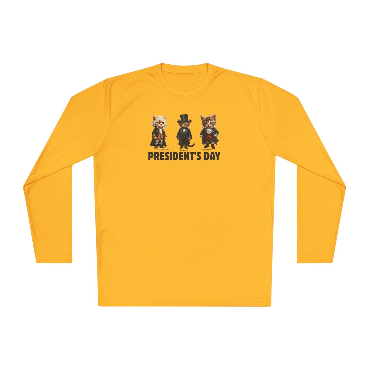 Presidents Day Kittens Long-Sleeve Tee for Unisex Comfort