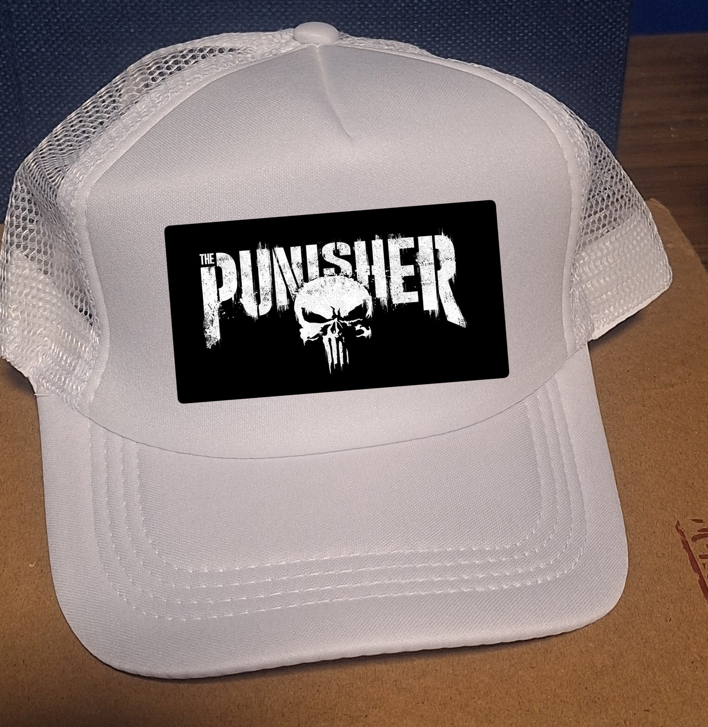 Adjustable Trucker Baseball Hat PUNISHER Logo Marvel