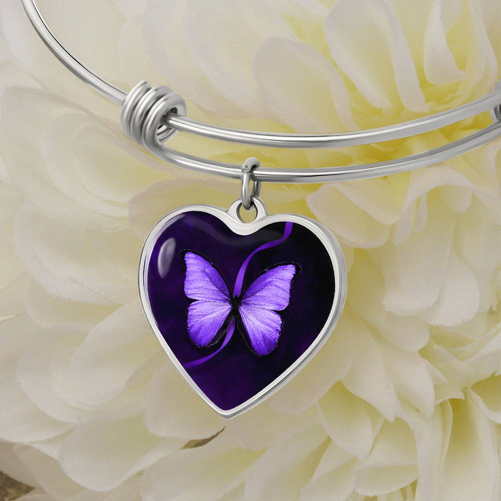 Purple Butterfly Seizure Awareness Bracelet