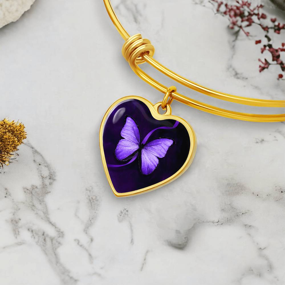 Purple Butterfly Seizure Awareness Bracelet
