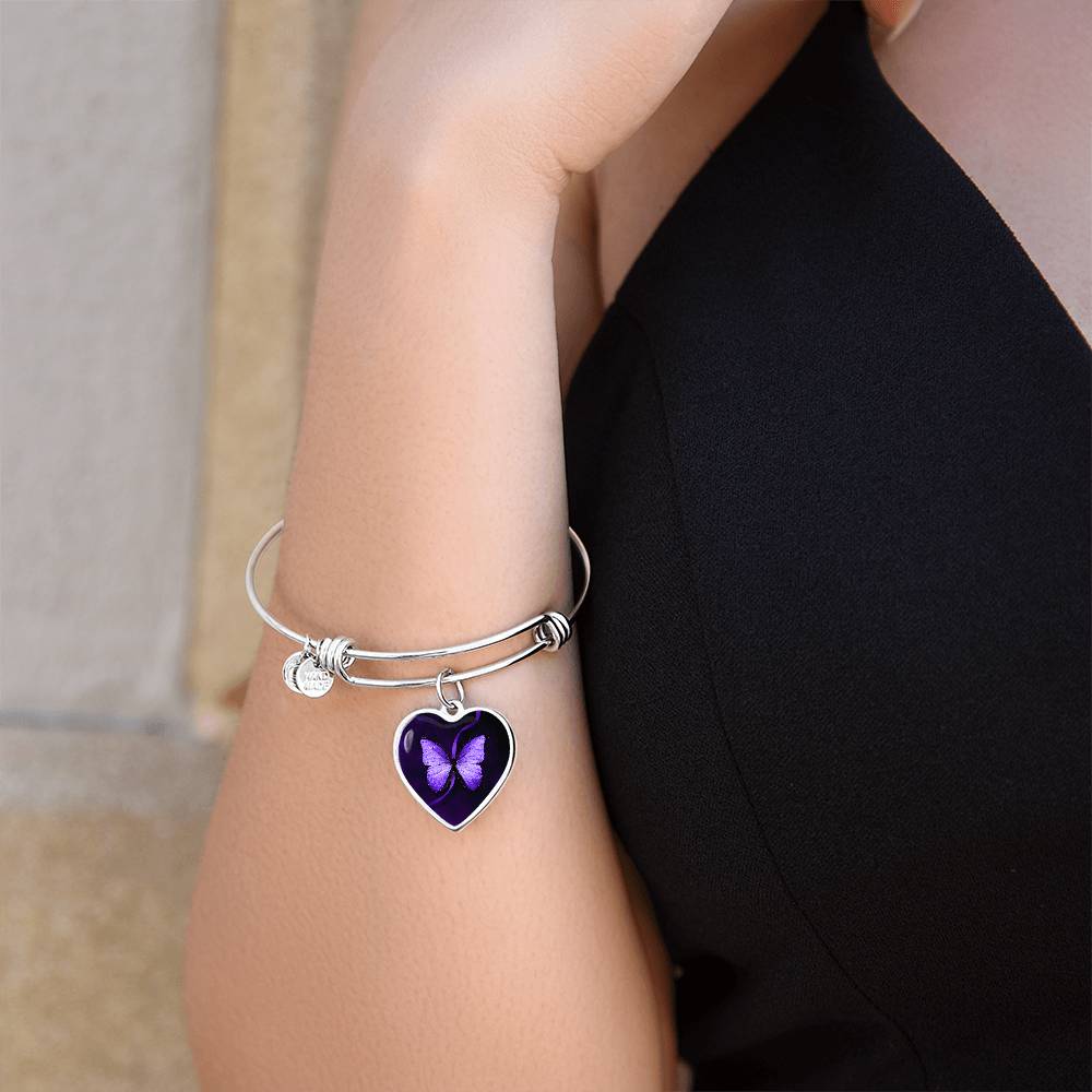 Purple Butterfly Seizure Awareness Bracelet