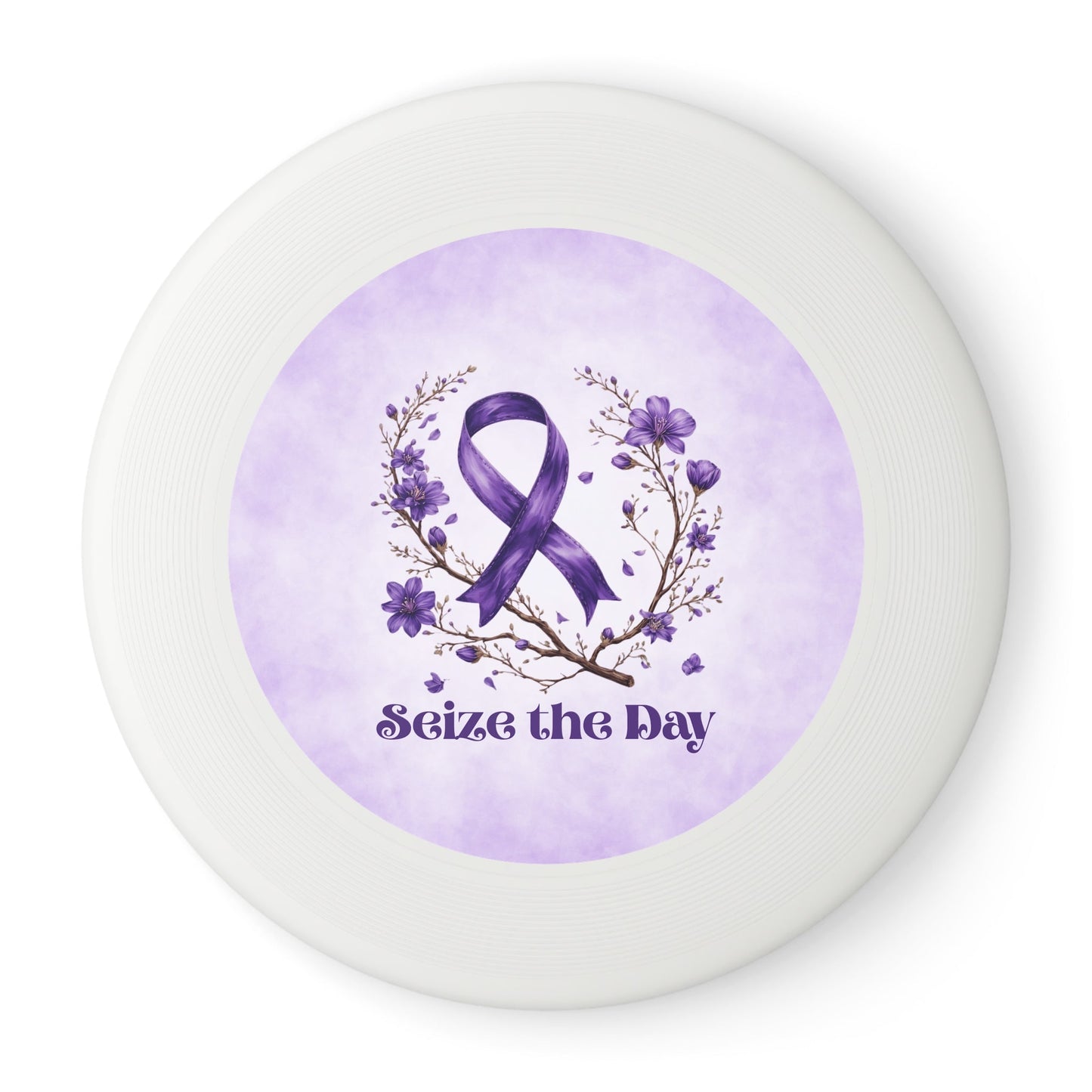 Purple Floral Epilepsy Awareness Flying Disc
