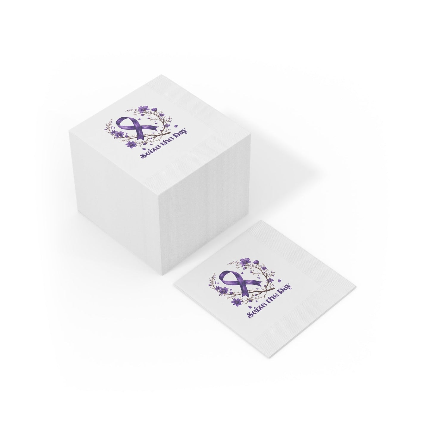 Purple Floral Seize the Day Napkins