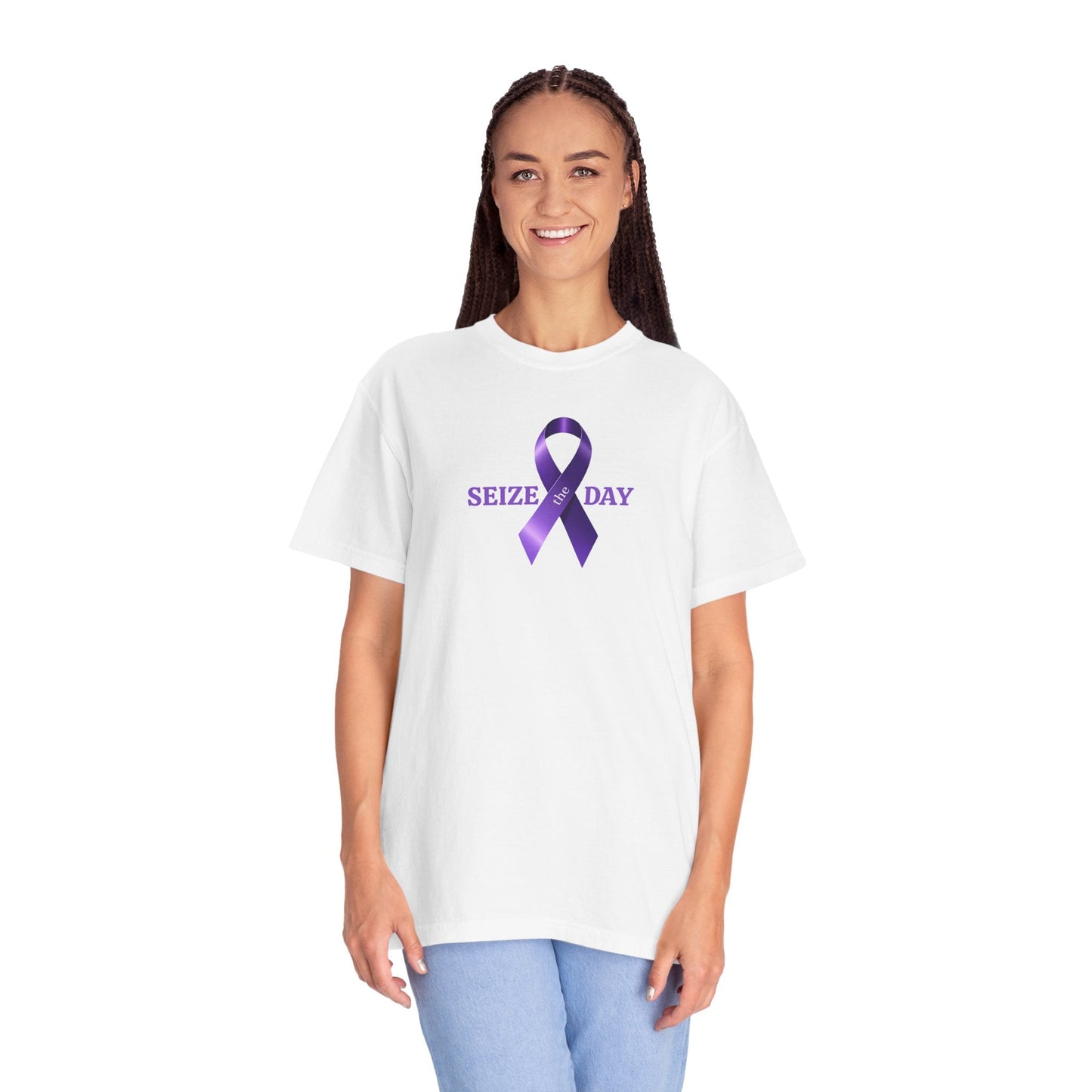 Purple Ribbon Seize the Day Tee for Epilepsy Awareness