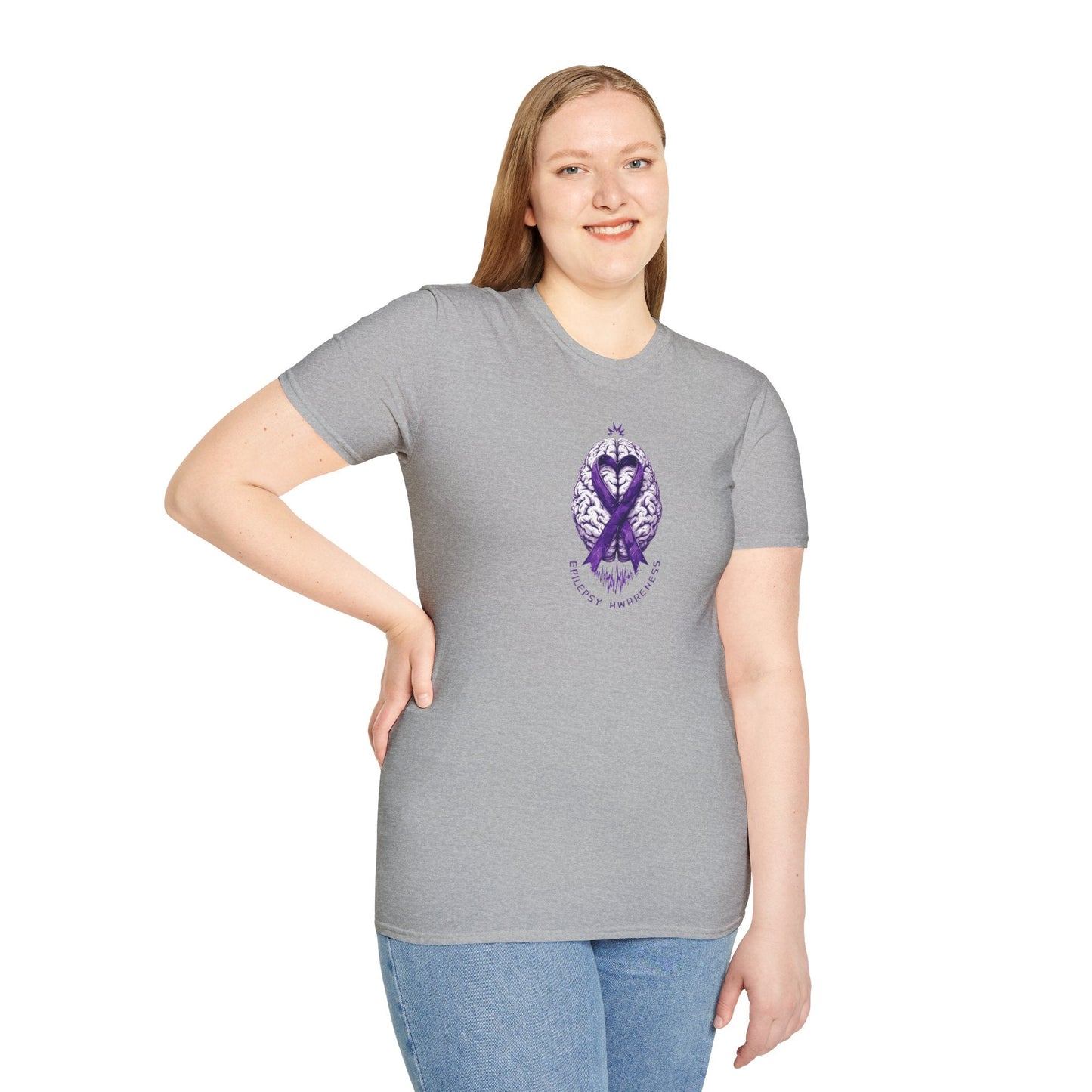 Purple Ribbon Brain Graphic Unisex T-Shirt