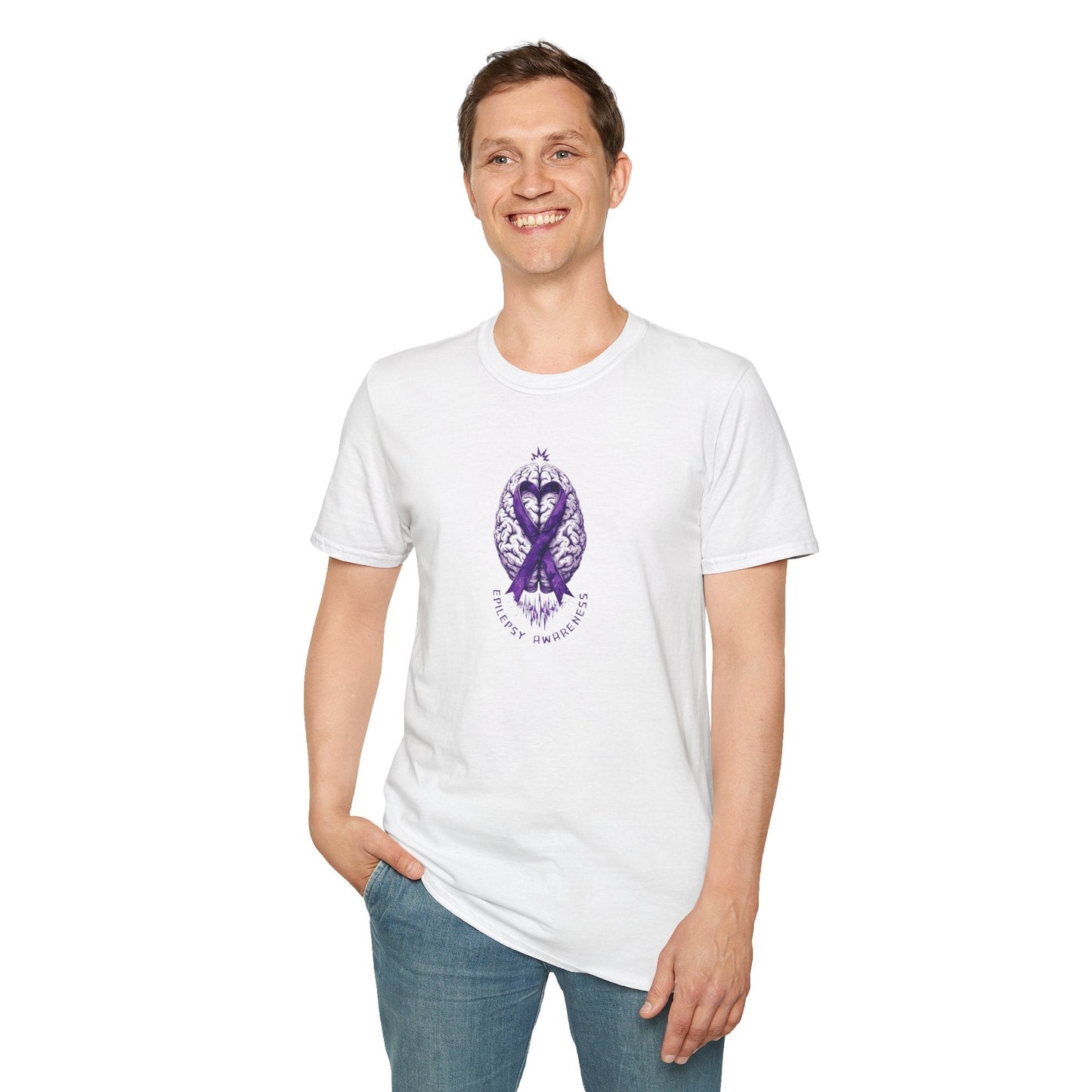 Purple Ribbon Brain Graphic Unisex T-Shirt