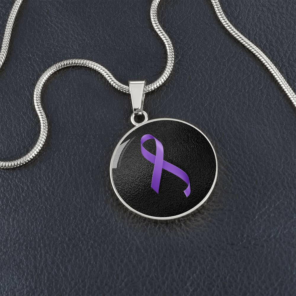 Quiet Strength — Epilepsy Awareness Ribbon Necklace